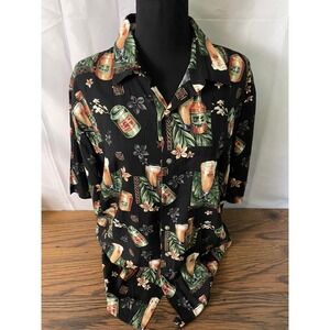 Croft &‎ Barrow Men's Beer Print Hawaiian Button-Up Shirt - Size Large